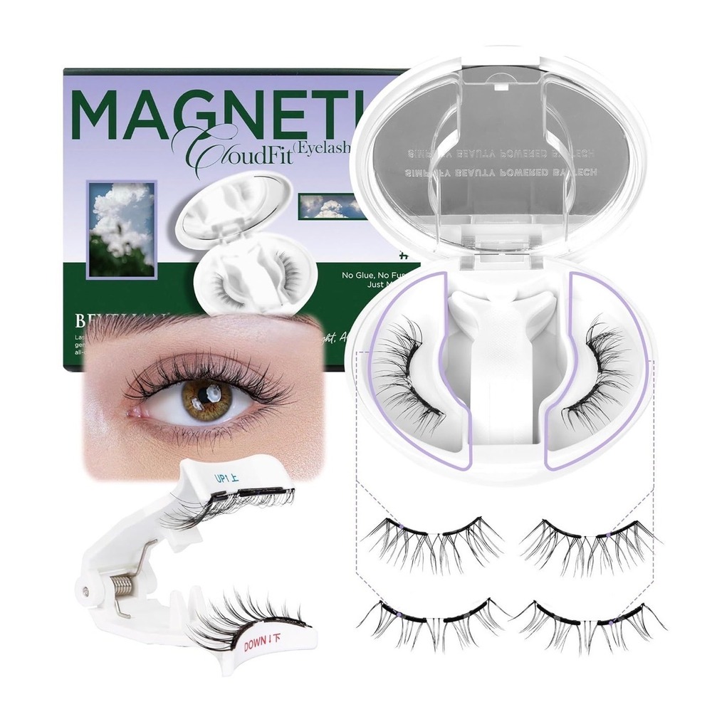 Beyelian CloudFit Magnetic Eyelashes Kit Glue Free Reusable Natural Lashes White